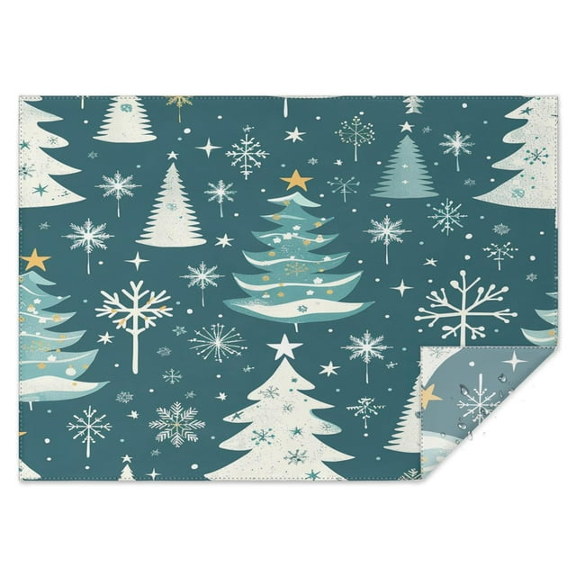 Rectangle Table Clothes Winter Christmas Snowflake Scene Tablecloth,Modern Foldable Table Cloths for Picnic Party Halloween Fall Thanksgiving Christmas