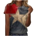 thumbnail image 2 of Thousandth Women's 250th Anniversary USA Tops Casual Summer Vintage Print Patriotic Tops 4th of July Crew Neck Tees Independence Day Short Sleeve T-Shirt, 2 of 5