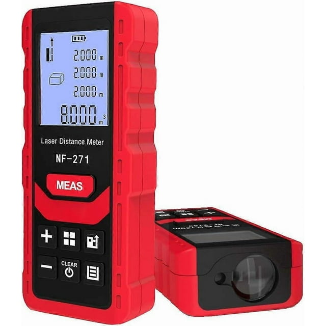 50M/165ft Laser Distance Meter, NOYAFA Silent Laser Distance Meter, M/in/Ft Unit Switching, Backlit LCD Display, Measure Distance, Pythagoras, Area an