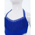 thumbnail image 5 of TTAO Big Girls Latin Jazz Tulle Skirted Leotard Feather Tutu Dress Gymnastics Dance Outfit Sequins Camisole Royal Blue 12, 5 of 7