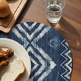 thumbnail image 3 of Navy Blue Round 15 Inch Placemats Set of 6, Vintage Tribal Abstract Geometric Tie Dye Art HeatResistant Non Slip Place Mats for Dining Table, Wipeable Braided Kitchen Table Mats for Housewarming, 3 of 9