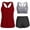 A1002 Red, variant on Tankini Sets for Women Built-in Padded Cups Striped Inner Layer 2 Piece Bathing Suits with Boyshorts Tummy Control Athletic Swimsuits Modest Coverage Swimwear