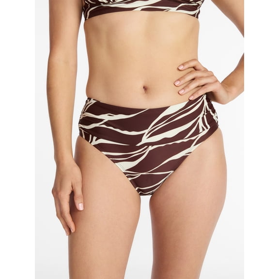 Time and Tru Women's and Women’s Plus Ruched Front Bikini Bottoms, Sizes XS-3X