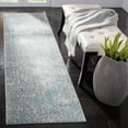 thumbnail image 4 of SAFAVIEH Mystique Graham Distressed Polyester Runner Rug, Grey/Light Blue, 2'3" x 8', 4 of 5