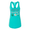 thumbnail image 2 of Wild Bobby, Be Your Own Kind of Beautiful Inspirational, Pop Culture, Women Racerback Tank Top, Tahiti Blue, X-Large, 2 of 3