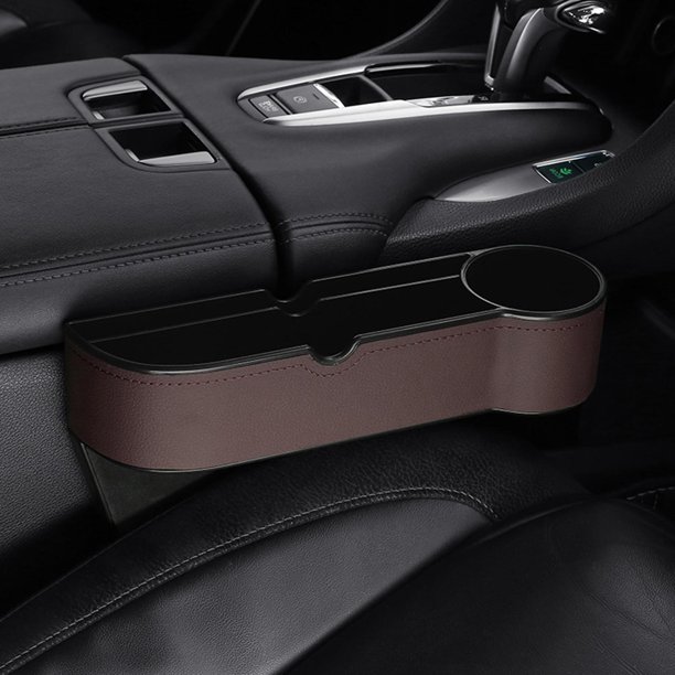 Organizador de relleno para huecos de asiento de coche funciones para que las cosas se caigan caja de almacenamiento de grietas de asiento , Marrón shamjiam Relleno de espacio para asiento de automóvil