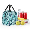 thumbnail image 4 of Yiaed Blue Floral with Butterflies Print Insulated Lunch Bag Reusable Cute Tote Lunch Box, Leakproof Cooler Lunch Bags for Work Office Travel School Picnic, 4 of 5