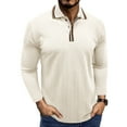 thumbnail image 2 of AnuYalue Mens Knit Shirt Lightweight Ribbed Collared Golf Shirts Casual Button Up Long Sleeve Pullover Vintage Jacquard Tops, 2 of 6