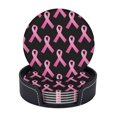 thumbnail image 1 of Posavasos de cuero de 6 piezas, posavasos para bebidas con concienciación sobre el cáncer de mama, posavasos para tazas, regalo de inauguración de la casa, ideal para la decoración del hogar, 1 of 7