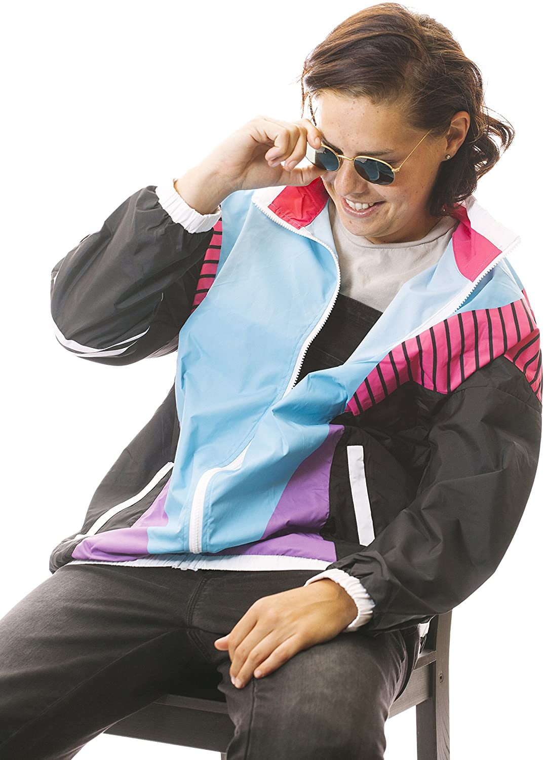  Funny Guy Mugs 80s & 90s Retro Neon Windbreaker - Reversible  Pullover Sherpa Jacket : Clothing, Shoes & Jewelry