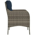 thumbnail image 6 of vidaXL Patio Chairs with Cushions 2 pcs Gray Poly Rattan, 6 of 9