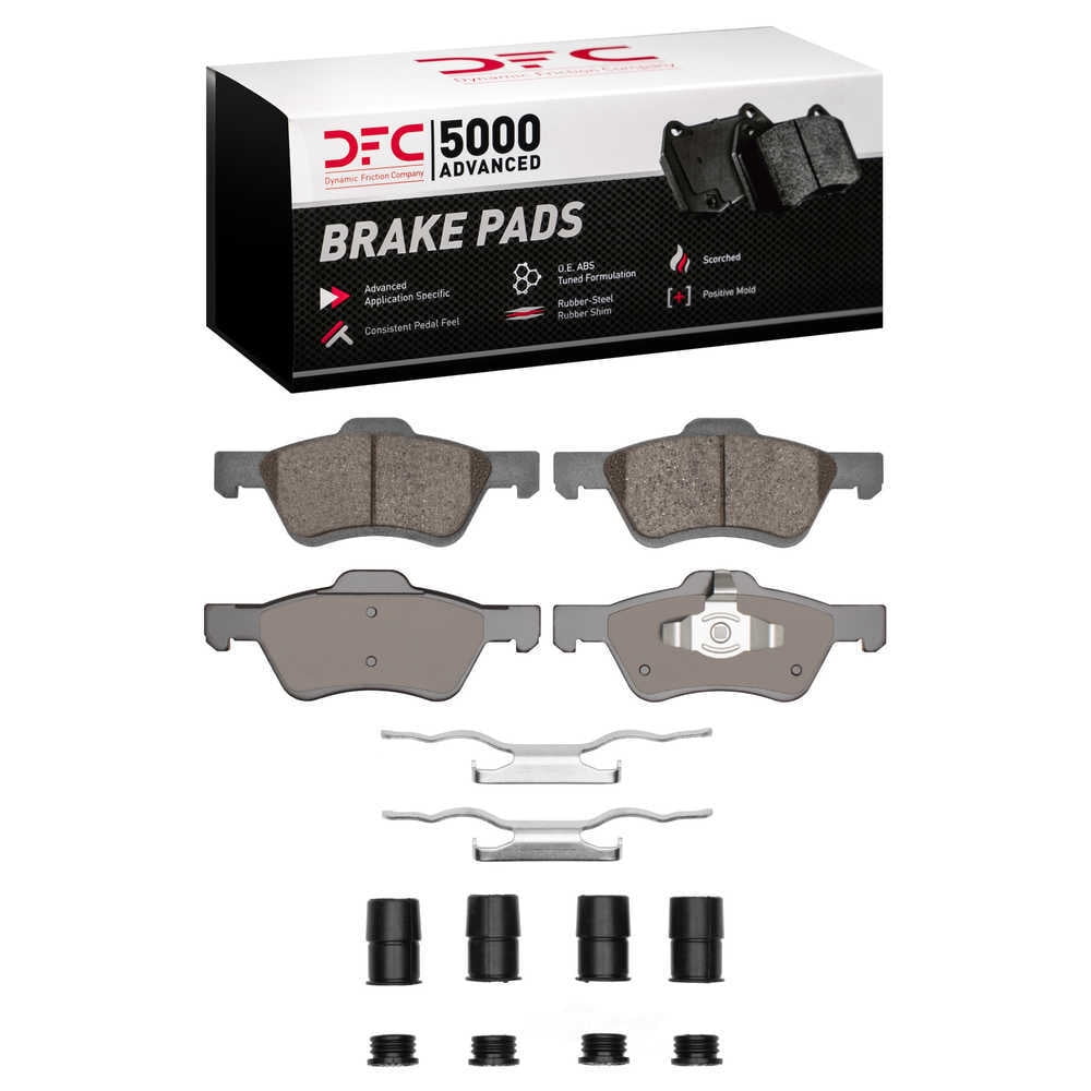 Dynamic Friction Company 1551-1047-01 DFC 5000 Advanced Brake Pads - Ceramic and Hardware Kit - OE