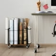 thumbnail image 4 of Blueprint Storage Rack Cart, 18 Slots Blueprint Holder with Wheels, Wrapping Paper Organizer Storage, Mobile Poster Storage Holder, 4 of 6