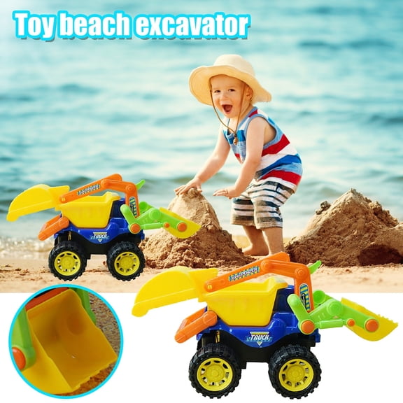 Musatteng 12-Pack Beach Engineering Vehicle Toys - Toddler Sandbox Trucks with Shovels, Construction Trucks for Kids Ages 1-3, Durable Outdoor/Indoor Sand Play