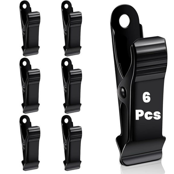 LQQBOX Metal Mini Clamps Mini Spring Clamp Crocodile Alligator Clips Silver Alligator Clips 0.5 Inch Wide for Work, Smooth Jaw, 0.31 Inch Capacity(Black,6 Pcs)
