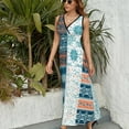 thumbnail image 3 of The Blue Tribe Pattern Design Sleeveless Dress Summer Clothes for Women Women's Clothing 2025, 3 of 7