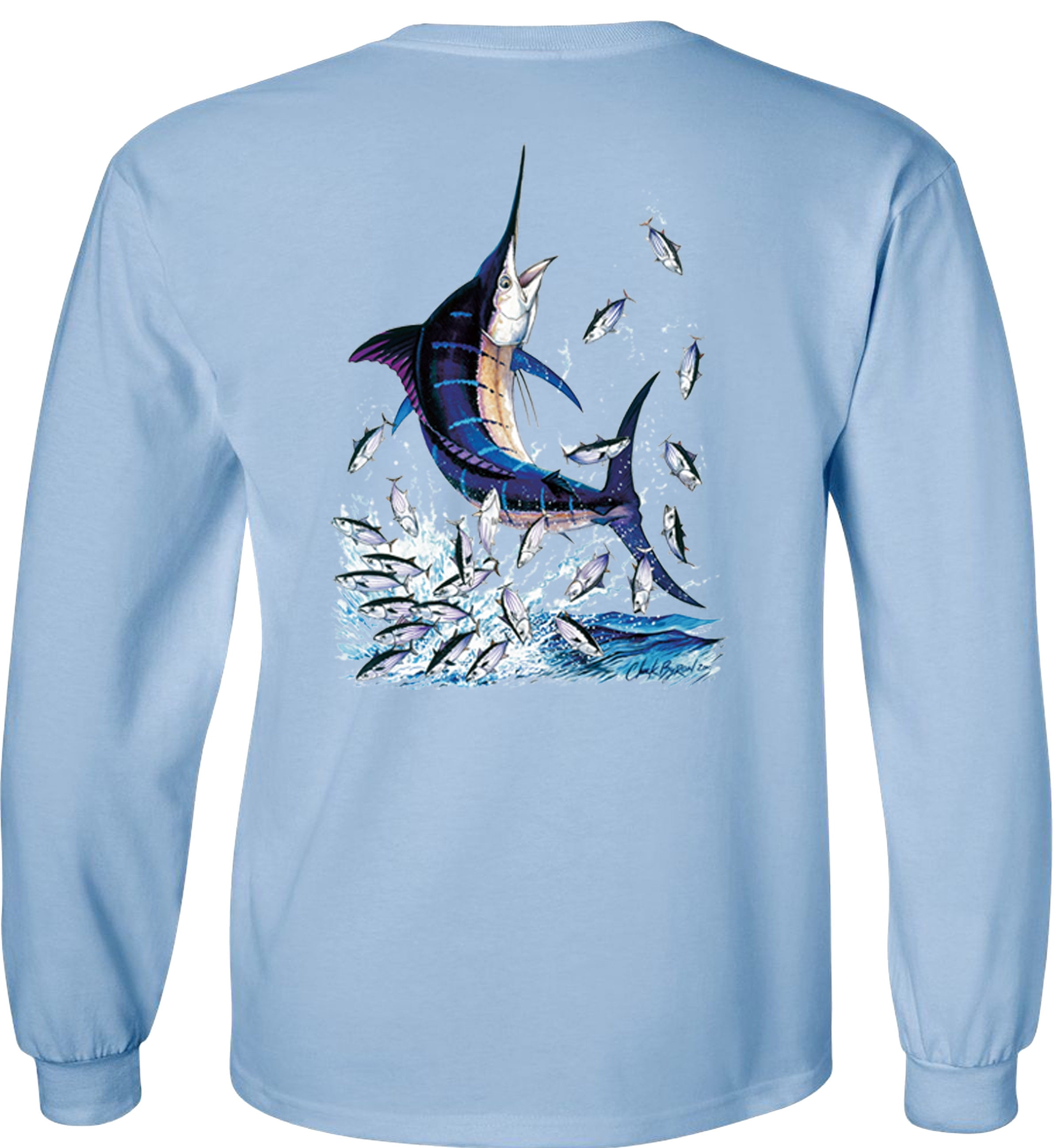 Fair Game Blue Marlin Fishing T-Shirt, Fishing Graphic Tee-Sand-L 