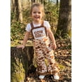 thumbnail image 5 of BemeyourBBs Western Toddler Baby Girls Cowgirl Outfit Flared Overalls Romper Letter Embroidery Camouflage Sleeveless Jumpsuit Suspender Pants Kids Toddler Girls Summer Clothes, 5 of 9