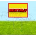 thumbnail image 1 of Rentals Red Border (18" x 24") Yard Sign, Includes Metal Step Stake, 1 of 6