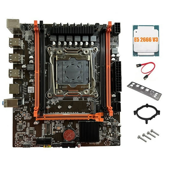 X99E Motherboard E5 2666 V3 CPU Dual Channel Supports 4XDDR4 RECC RAM PCIE X16 NVMe Gigabit LAN Card Desktop Motherboard