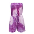 thumbnail image 4 of Savings Clearance 2023! asdoklhq Womens Plus Capris,Women's Casual Tie-dye Printing Short Playsuit Loose Lady Tube Top Jumpsuit, 4 of 5
