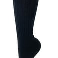 thumbnail image 2 of Long Cotton Cushion Casual Crew Socks Black 6 Pairs Size 9-11, 2 of 4