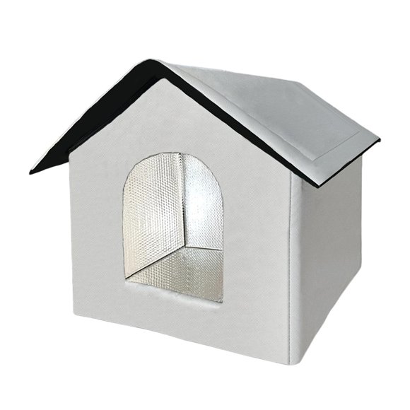 Casa para gatos al aire libre para todas las estaciones para gatos, perros y animales salvajes Cama cueva para gatos Gris S