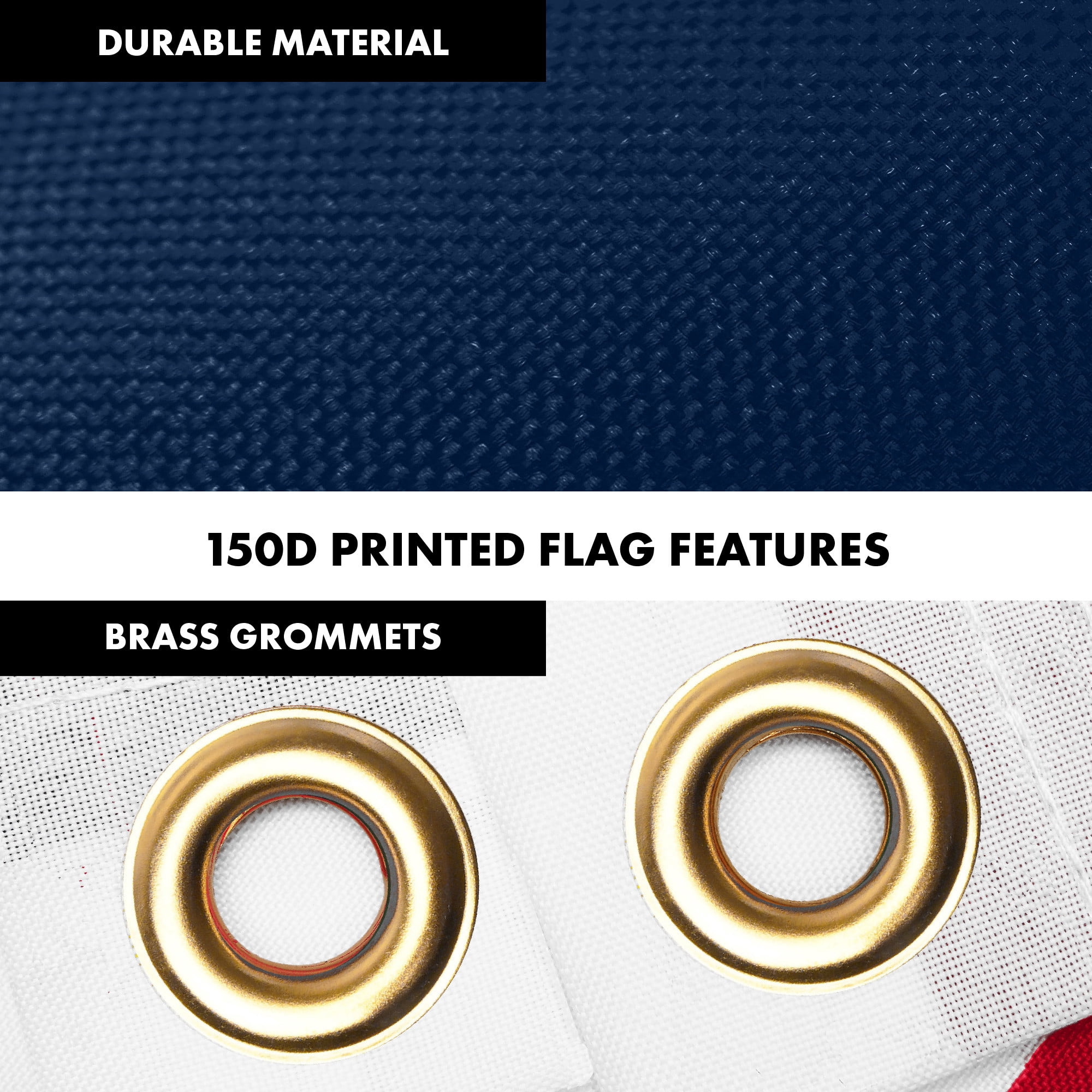 G128 Combo Pack: 6 Ft Tangle Free Aluminum Spinning Flagpole (Black) & Betsy Ross 1776 Flag 3x5 Ft, LiteWeave Pro Series Printed 150D Polyester | Pole with Flag Included