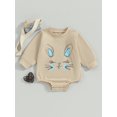thumbnail image 2 of FEORJGP Infant Baby Boys Girls Easter Clothes 3M 6M 9M 12M 18M Newborn Long Sleeve Sweatshirts Rompers Bunny Print Bodysuits Crew Neck Jumpsuit Toddler Loose Casual Cute Rabbit Outfit Spring Fall, 2 of 9