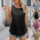 thumbnail image 1 of Chaqueta corta,Camiseta sin mangas corta para mujer, cuello redondo, informal, mezcla de poliéster y elastano, ideal para uso diario y yoga, sopatenor, 1 of 7