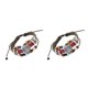 thumbnail image 2 of Minnieouse con cuentas Multi-capas Strand Girasol Pulseras trenzadas con cuerda de cáñamo Regalos para el día de San Valentín Joyería de mano Negro 2Conjunto, 2 of 6