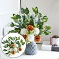 thumbnail image 2 of Aonity Silk Flower Arrangement Table Flower Simulation Bouquet Orange White Without Bottle， 1Pc 6 Decoration Bouquet Wedding Chrysanthemum Head Artificial Home Flower Home Decor, 2 of 9