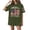 Army Green, variant on Women's Short Sleeve Round Neck T-Shirt with USA 250th Anniversary Flag Print, Loose Fit Casual Independence Day Top for Patriotic Celebrations Army Green L