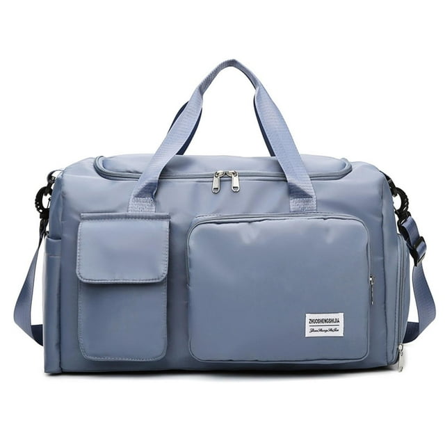 LHSHID Large Foldable Travel Duffel Bag, Sports Tote Gym Bag with Wet Pocket, Carry on Hospital Bags, Shoulder Weekender Overnight Bag for Women and Men