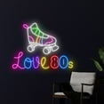 thumbnail image 4 of Handmadetneonsign Love 80s Rolling Skate Neon Sign, Skate Shoes Wall Art Decor, Skate Player Wall Decor, 4 of 5
