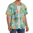 thumbnail image 4 of Fotbe Cute Pineapples print Short Sleeve Button Down Shirts for Men Casual Summer Beach Wrinkle Free Shirt-Small, 4 of 7