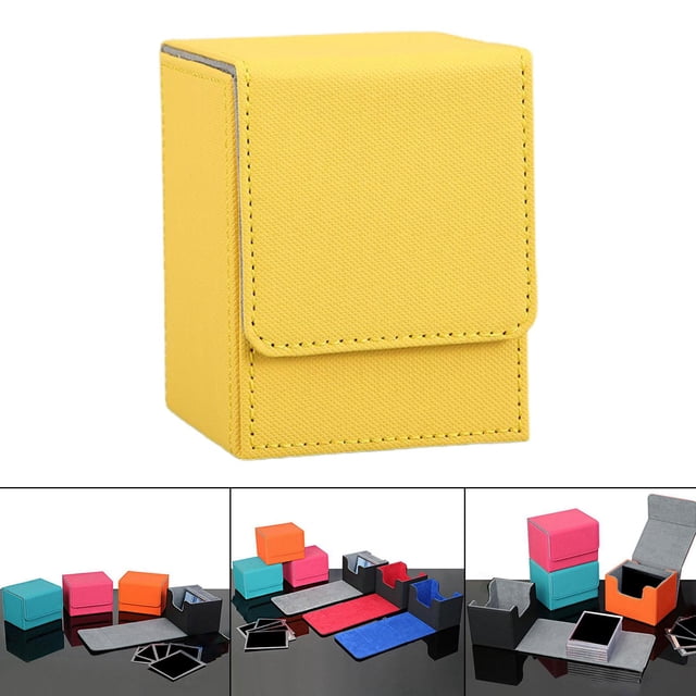 Cajas de de cartas Caja de almacenamiento de de cartas coleccionables para cartas con mangas Cartas deportivas Amarillo CUTICAT Cajas de cartas