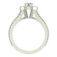 thumbnail image 3 of Round Cut Diamond Halo Split Shank Engagement Ring 1.35 Carat Total Weight 18K White Gold (G,SI1), 3 of 5
