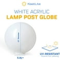 thumbnail image 5 of KastLite 12" White Acrylic Lamp Post Globe | Smooth Textured with 3.91" Fitter Neck | Manufactured by Crown Plastics, 5 of 8