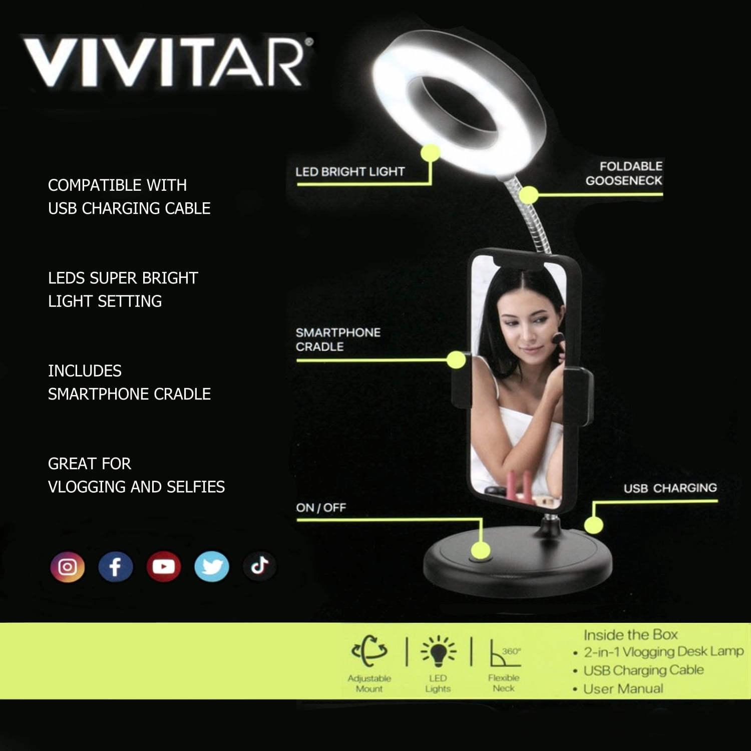 ON AIR 8” Portable LED Ring Light with Desktop Stand and Phone Holder -  Walmart.com