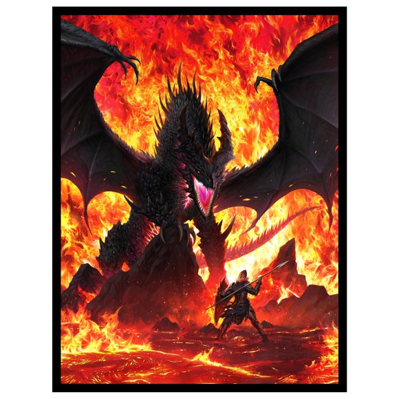 Fundas para cartas Realm Guard Fire Dragon mate 66 x 92 mm, 105 unidades