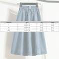 thumbnail image 2 of Mohiass Women's Summer Casual Elastic Waist Button Front Work Midi Denim A Line Skirt Light Blue 2XL, 2 of 4