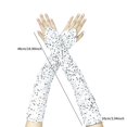 thumbnail image 3 of Women's Sparkly Sequin Gloves, Long Velvet Opera Gloves, Full Length Arm Sleeves, Evening Gloves, Wedding Prom Gloves, Sequin Party Gloves, Formal Event Gloves Blue, 3 of 4