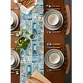 thumbnail image 2 of Ocean Coastal Table Runner 72 Inches, Nautical Starfish Lighthouse Anchor Ship Bed Runner Dresser Scarves Tabletop for Indoor Outdoor Parties/Ceremony/Banquet, 16" x 72", 2 of 8