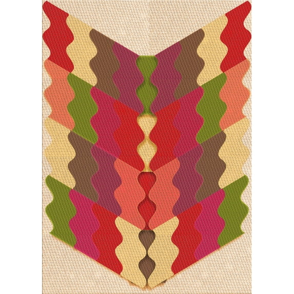 Ahgly Company Machine Washable Indoor Rectangle Transitional Yellow Orange Area Rugs, 7' x 10'