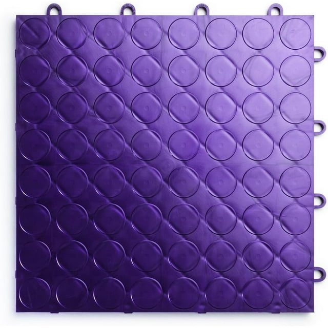 Big Floors RaceDeck CircleTrac, Durable Copolymer Interlocking Modular Garage Flooring Tile (12 Pack), Purple