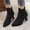 Black, variant on AnuYalue 2025 Women's GoGo Ankle Boots Chunky Block Heel Booties Mid Calf Low Heeled Short Booties Fashion Short Boots Side Zipper Boots
