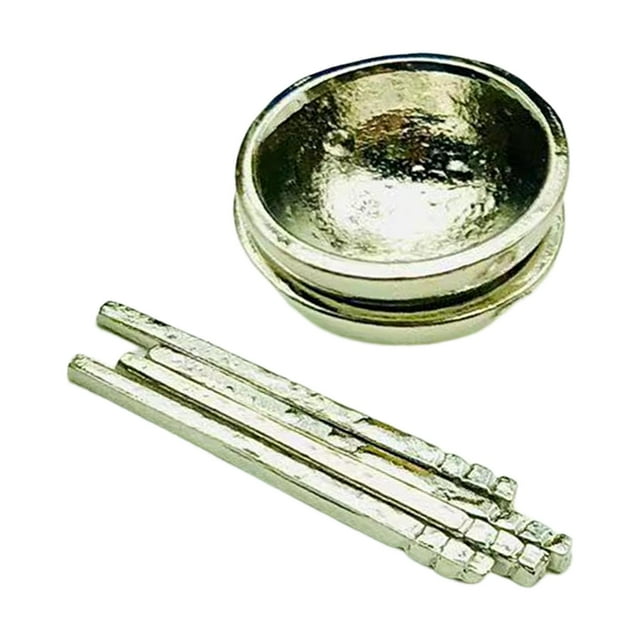Utensilios de cocina para casa de muñecas a escala 1/12, juego de cocina, accesorios de cocina para casa de muñecas Cuenco Argenta