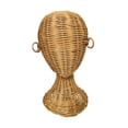 thumbnail image 3 of Cabeza de maniquí de ratán, cabeza de exhibición para sombreros y gorras, cabeza de entrenamiento, soporte para perchero con cabeza de peluca marrón, 3 of 9