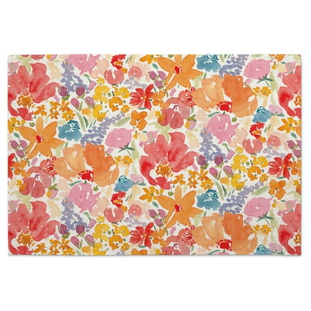 

Highland Home Bright Floral 4-Pack Cotton Blend Washable Placemats